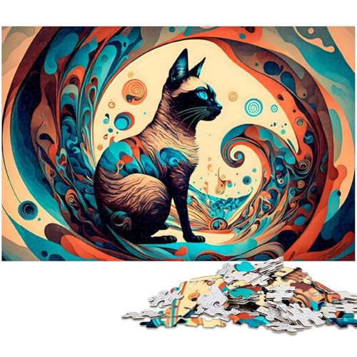 1000 teiliges Puzzle für Erwachsene süßes Katzenspielzeug Denkspiel anspruchsvolles Puzzlespiel und Familienspiel (Größe 38 x 26 cm) von zouxangzz