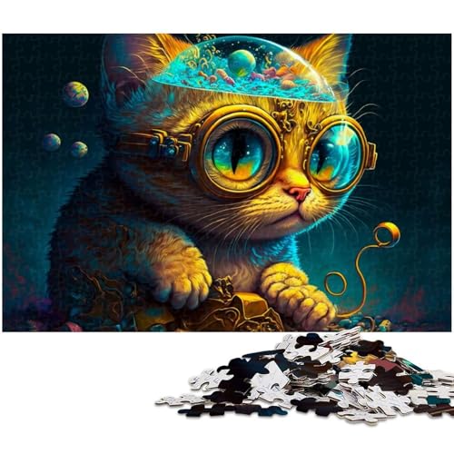 1000 teiliges Puzzle für Erwachsene süßes Katzentier EIN Kunstwerk für Teenager ab 14 Jahren (Größe 38 x 26 cm) von zouxangzz
