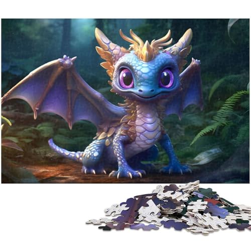 1000 teiliges Puzzle für Erwachsene überraschtes Baby Drachen Puzzle Geburtstagsgeschenk für Teenager ab 14 Jahren (Größe 38 x 26 cm) von zouxangzz