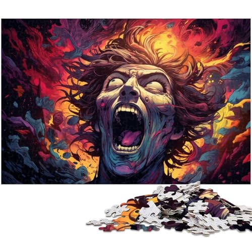 1000 teiliges Puzzle für Erwachsene verängstigter Mann EIN Kunstwerk für Teenager ab 14 Jahren 1000 Teile (75 x 50 cm) von zouxangzz