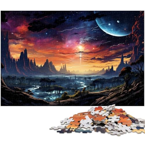 1000 teiliges Puzzle für Erwachsene wunderschöne Landschaft unter dem Planeten Puzzle für Lernspiele Herausforderung Spielzeug Kunstwerk Geschenk 1000 Teile (38 x 26 cm) von zouxangzz