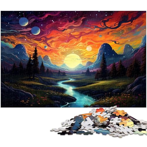 1000 teiliges Puzzle für Erwachsene wunderschöne Landschaft unter dem Planeten Puzzle für Lernspiele Herausforderung Spielzeug Kunstwerk Geschenk 1000 Teile (38 x 26 cm) von zouxangzz