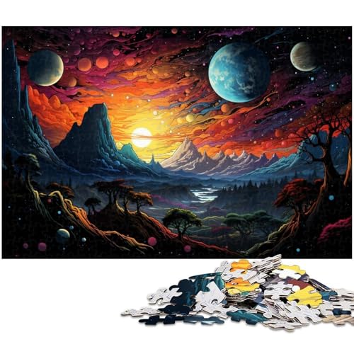 1000 teiliges Puzzle für Erwachsene wunderschöne Landschaft unter dem Planeten präzise geschnittenes Puzzle Kunstwerk Geschenk für Teenager ab 14 Jahren 1000 Teile (75 x 50 cm) von zouxangzz