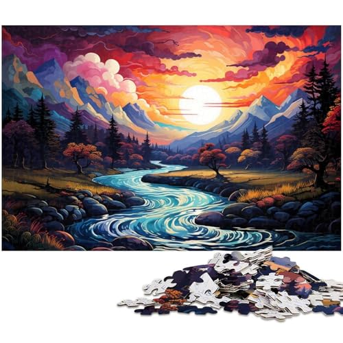 1000 teiliges Puzzle für Erwachsene wunderschöne farbenfrohe Flusslandschaft Lernspiel Herausforderung Spielzeug Kunstwerk Geschenk 1000 Teile (75 x 50 cm) von zouxangzz