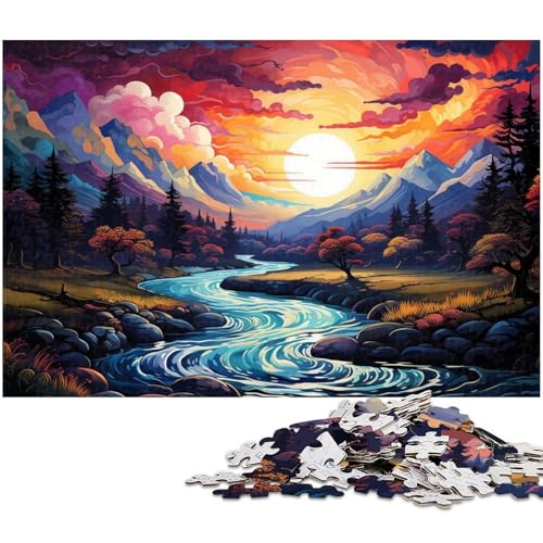 1000 teiliges Puzzle für Erwachsene wunderschönes farbenfrohes Landschafts Fluss Puzzle als Geschenk Familienspiel Stressabbau schwieriges Herausforderungspuzzle 1000 Teile (38 x 26 cm) von zouxangzz