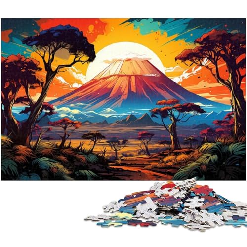 1000 teiliges Puzzle für Erwachsene wunderschönes farbenfrohes Vulkan Puzzle für Lernspiele Herausforderung Spielzeug Kunstwerk Geschenk 1000 Teile (38 x 26 cm) von zouxangzz