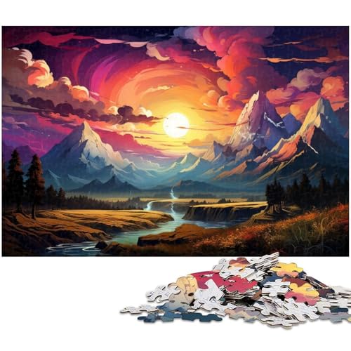1000 teiliges Puzzle für Erwachsene wunderschönes und wundervolles Landschaftskunst Puzzle für Kinder Holzpuzzle Lernspiel für Erwachsene 1000 Teile (75 x 50 cm) von zouxangzz