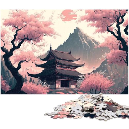 1000 teiliges Puzzle japanischer Tempel Puzzle für Erwachsene Papierpuzzle anspruchsvolles Spiel 1000 Teile (38 x 26 cm) von zouxangzz