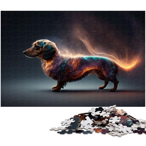 1000 teiliges Puzzle mit Dackelmotiv Holzpuzzle für Erwachsene für Sommerliebhaber (Größe 75 x 50 cm) von zouxangzz