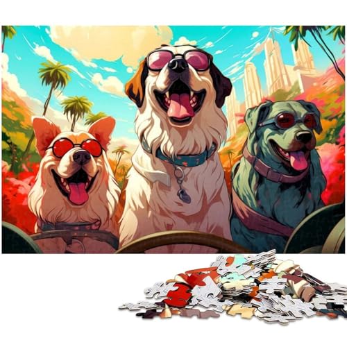 1000 teiliges Puzzle mit Dobermann Haustier Holzpuzzle Lernspiele Heimdekoration (Größe 75 x 50 cm) von zouxangzz