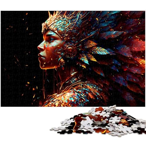 1000 teiliges Puzzle mit Fantasie Mädchengesicht Holzpuzzle Lernspiele Heimdekoration (Größe 75 x 50 cm) von zouxangzz