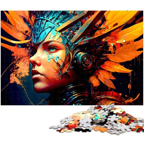 1000 teiliges Puzzle mit Fantasie Mädchengesicht Holzpuzzle Lernspiele Heimdekoration 1000 Teile (75 x 50 cm) von zouxangzz