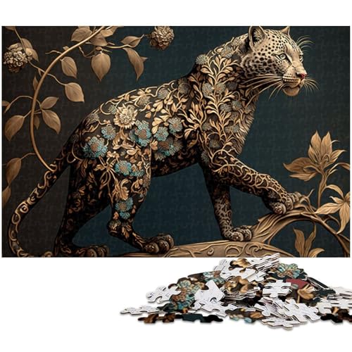 1000 teiliges Puzzle mit Leoparden Tiermotiv Holzpuzzle Lernspiele Heimdekoration 1000 Teile (75 x 50 cm) von zouxangzz