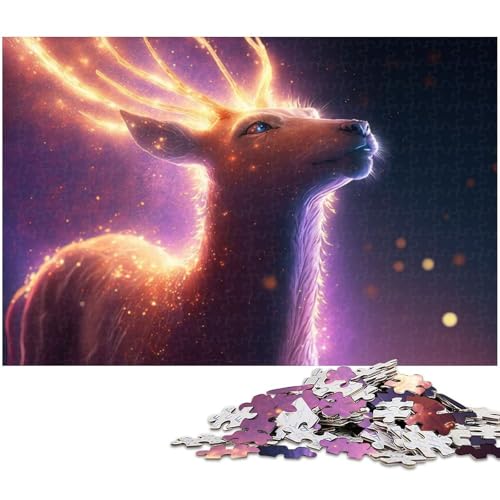 1000 teiliges Puzzle mit Rentiermotiv Papierpuzzle Lernspiele Heimdekoration 1000 Teile (38 x 26 cm) von zouxangzz