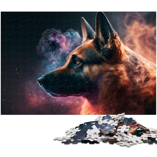 1000 teiliges Puzzle mit Schäferhund Motiv Papierpuzzle Lernspiele Heimdekoration (Größe 38 x 26 cm) von zouxangzz