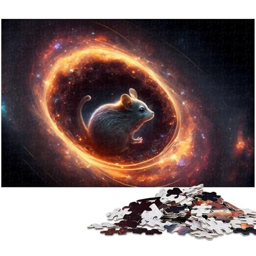 1000 teiliges Puzzle mit Tiermaus Motiv Holzpuzzle Lernspiele Heimdekoration (Größe 75 x 50 cm) von zouxangzz
