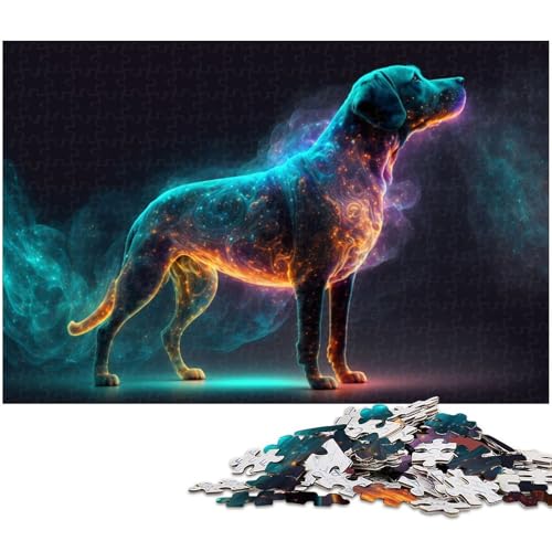 1000 teiliges Puzzle mit Tiermotiven Labrador Holzpuzzle Lernspiele Heimdekoration (Größe 75 x 50 cm) von zouxangzz