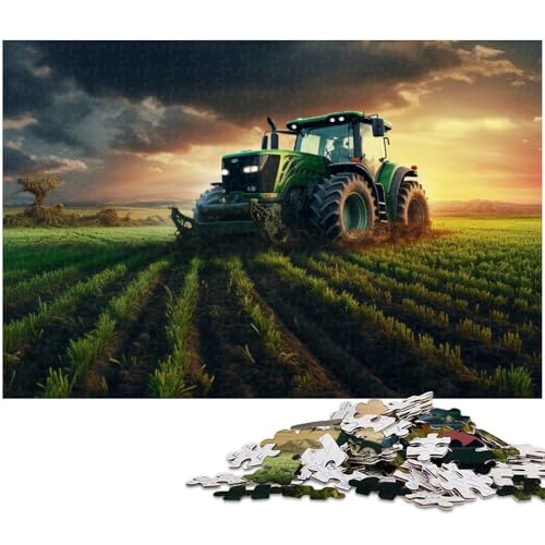 1000 teiliges Puzzle mit Traktoren für Kinder Holzpuzzle Lernspiele für Erwachsene (Größe 75 x 50 cm) von zouxangzz