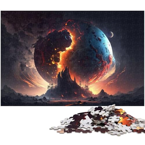1000 teiliges Puzzle mit Weltraum Fantasielandschaft Papierpuzzle Lernspiele Heimdekoration (Größe 38 x 26 cm) von zouxangzz
