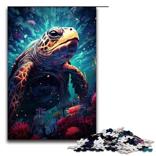 1000 teiliges Puzzle mit bunter Schildkrötenzeichnung für Kinder Holzpuzzle Heimkunstdekor 75 x 50 cm 1000 teiliges Puzzle mit bunter Schildkrötenzeichnung für Kinder Holzpuzzle Heimkunstdekor 75 x 50 cm von zouxangzz