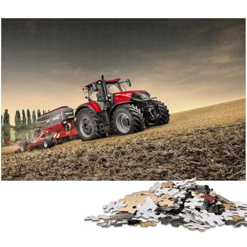 1000 teiliges Puzzle mit landwirtschaftlichen Werkzeugen und Traktoren Holzpuzzle Lernspiele Heimdekoration (Größe 75 x 50 cm) von zouxangzz