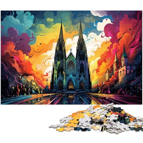 1000 teiliges Puzzle mit wunderschönen bunten Gebäuden Puzzles für Erwachsene und Kinder Holzpuzzle tolles Geschenk für Erwachsene 1000 PCS (75 x 50 cm) von zouxangzz