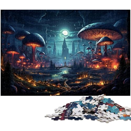 1000 teiliges Puzzle mit wunderschönen psychedelischen Pilzen Papierpuzzle Lernspiele Heimdekoration 1000 Teile (38 x 26 cm) von zouxangzz