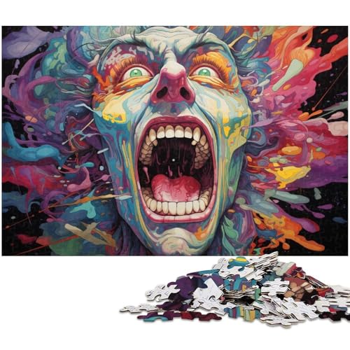1000 teiliges Puzzle psychedelische Farbkunst Holzpuzzle Lernspiele Heimdekoration 1000 Teile (75 x 50 cm) von zouxangzz