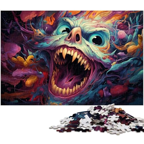 1000 teiliges Puzzle psychedelische Farbkunst Puzzle für Erwachsene Holzpuzzle für Sommerliebhaber 1000 Teile (75 x 50 cm) von zouxangzz