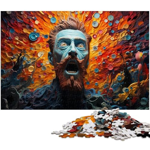 1000 teiliges Puzzle psychedelisches Farbkunst Puzzle für Erwachsene Holzpuzzle anspruchsvolles Spiel 1000 Teile (75 x 50 cm) von zouxangzz
