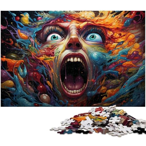 1000 teiliges Puzzle psychedelisches Farbkunst Puzzle für Kinder Holzpuzzle Lernspiele für Erwachsene 1000 Teile (75 x 50 cm) von zouxangzz