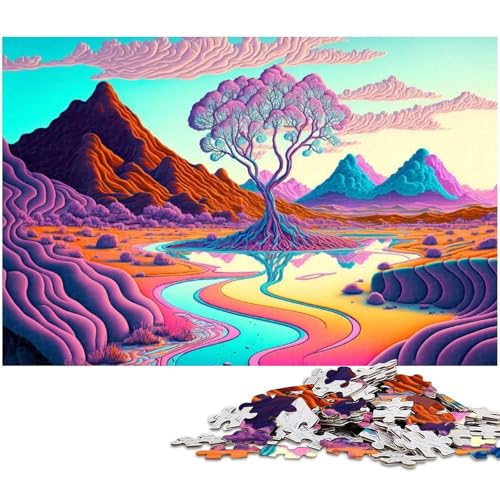 1000 teiliges Puzzle psychedelisches Puzzle für Kinder Holzpuzzle Lernspiele für Erwachsene (Größe 75 x 50 cm) von zouxangzz