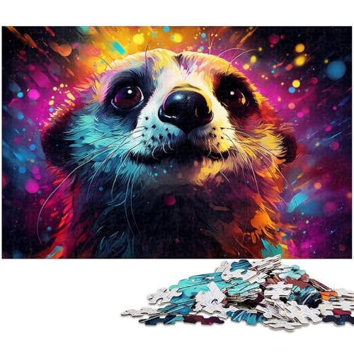 1000 teiliges Puzzle psychedelisches buntes Erdmännchen Puzzle für Erwachsene Papierpuzzle anspruchsvolles Spiel 1000 Teile (38 x 26 cm) von zouxangzz