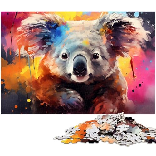 1000 teiliges Puzzle psychedelisches farbenfrohes Koala Puzzle für Kinder Papierpuzzle Lernspiele für Erwachsene 1000 Teile (38 x 26 cm) von zouxangzz