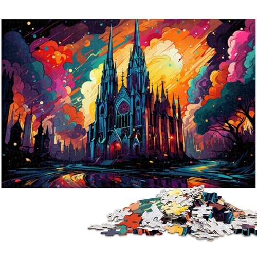 1000 teiliges Puzzle schöne Bunte Gebäude Holzpuzzle Lernspiele Heimdekoration 1000 Teile (75 x 50 cm) von zouxangzz