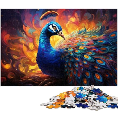 1000 teiliges Puzzle schönes Pfauen Puzzle für Kinder Holzpuzzle Lernspiele für Erwachsene 1000 Teile (75 x 50 cm) von zouxangzz