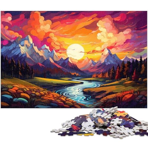 1000 teiliges Puzzle wunderschönes farbenfrohes Landschaftspuzzle für Erwachsene Holzpuzzle anspruchsvolles Spiel 1000 Teile (75 x 50 cm) von zouxangzz