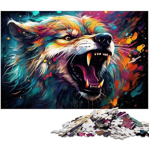 1000 teiliges Puzzle wunderschönes farbenfrohes Wolfspuzzle für Erwachsene Papierpuzzle anspruchsvolles Spiel 1000 Teile (38 x 26 cm) von zouxangzz