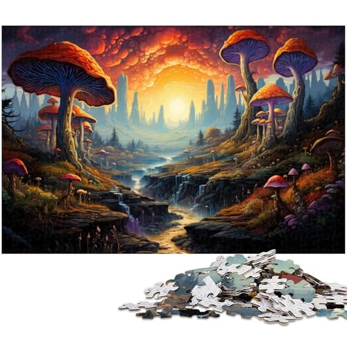 1000 teiliges Puzzle wunderschönes psychedelisches Pilz Puzzle für Erwachsene Holzpuzzle Familiendekoration 1000 PCS (75 x 50 cm) von zouxangzz