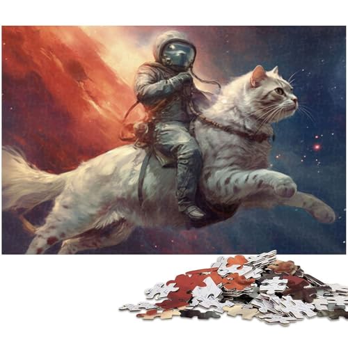 1000 teiliges Puzzle zum Thema Weltraum Astronauten Holzpuzzle Lernspiele Heimdekoration (Größe 75 x 50 cm) von zouxangzz
