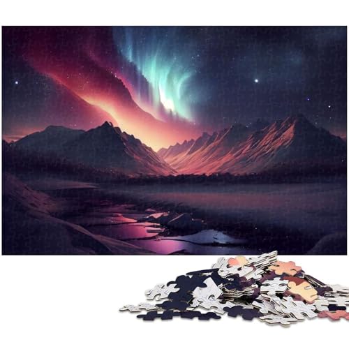 1000 teiliges Puzzlespiel „Aurora Borealis Puzzles für Kinder Holzpuzzle 1000 Teile (75 x 50 cm) von zouxangzz