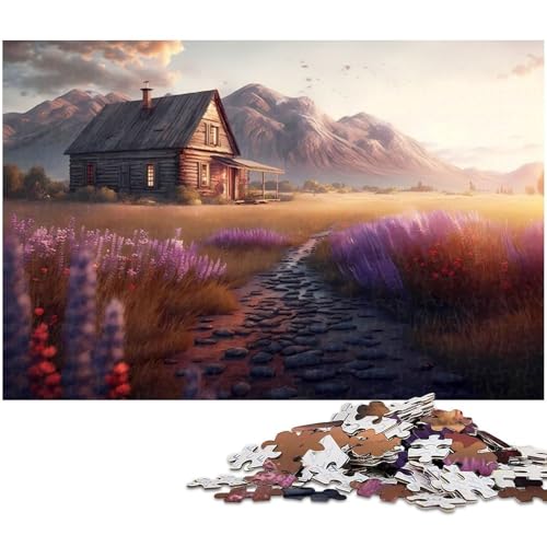 1000 teiliges Puzzlespiel „Cabin_Near_Mountains Puzzles für Kinder Holzpuzzle 1000 Teile (75 x 50 cm) von zouxangzz