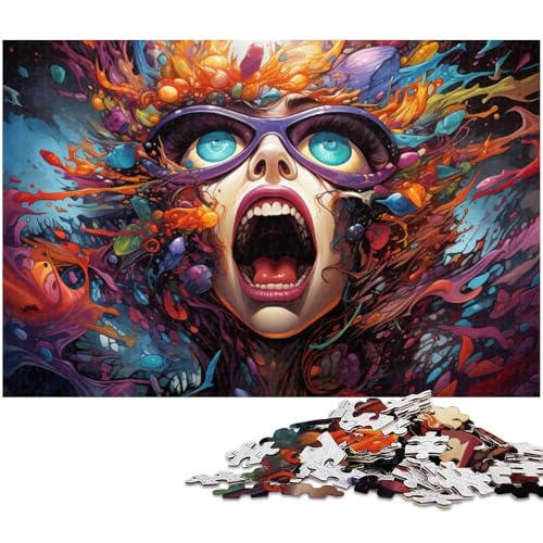 1000 teiliges Puzzlespiel „Dämonische Invasion Puzzles für Kinder Holzpuzzle 1000 Teile (75 x 50 cm) von zouxangzz