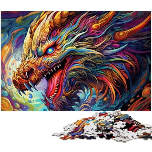1000 teiliges Puzzlespiel „Fliegende Drachen Puzzle für Kinder Holzpuzzle (Größe 75 x 50 cm) von zouxangzz