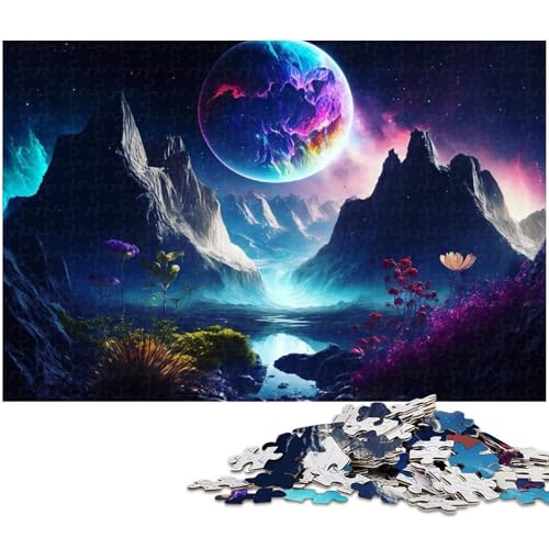 1000 teiliges Puzzlespiel „Psychedelische Landschaft Puzzles für Kinder Holzpuzzle (Größe 75 x 50 cm) von zouxangzz