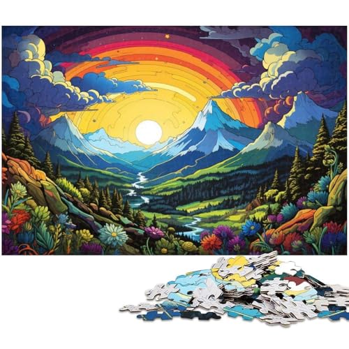 1000 teiliges Puzzlespiel „Strange Green Plains Puzzle für Kinder Papierpuzzle 1000 Teile (38 x 26 cm) von zouxangzz