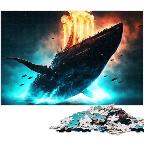 1000 teiliges Puzzlespiel Alien Whale Space für Kinder Holzpuzzle (Größe 75 x 50 cm) von zouxangzz