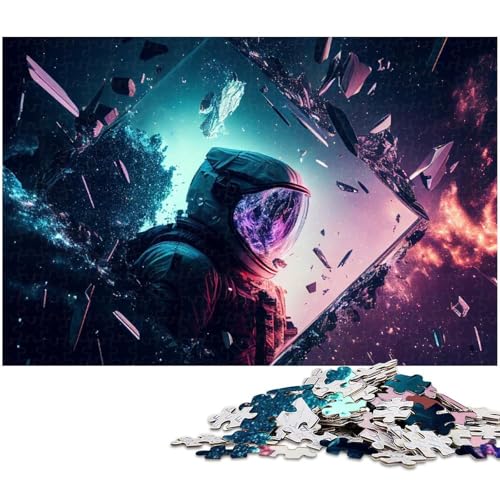 1000 teiliges Puzzlespiel Astronauten Puzzle für Kinder Holzpuzzle (Größe 75 x 50 cm) von zouxangzz