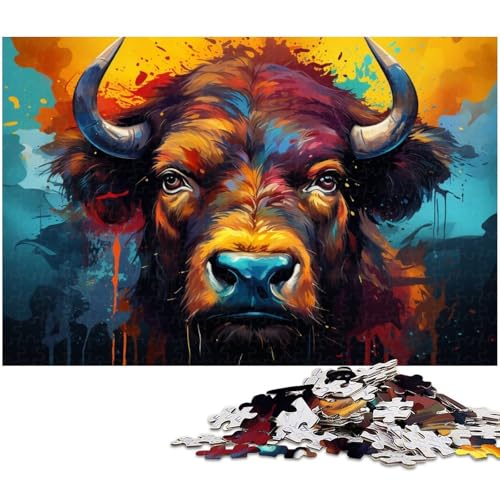 1000 teiliges Puzzlespiel Bison Puzzles für Kinder Holzpuzzle 1000 Teile (75 x 50 cm) von zouxangzz