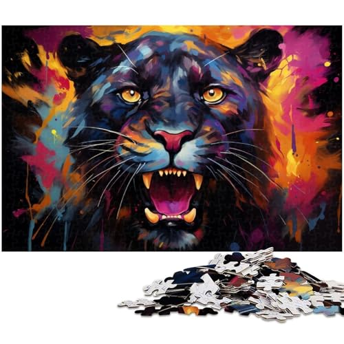 1000 teiliges Puzzlespiel Black_Panther_Animal“ Puzzle für Kinder Holzpuzzle 1000 Teile (75 x 50 cm) von zouxangzz